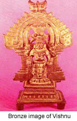 A bronze image of Lord Vishnu