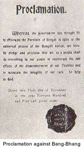 Proclamation against the Partition of Bengal