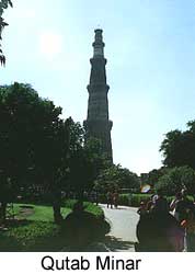 Qutab Minar at Mehrauli built by Qutab-ud-din Aibak